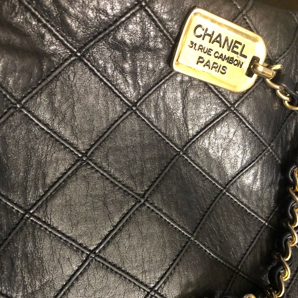 Authentic CHANEL Dark Navy Lambskin Tote - Picture 16 of 16